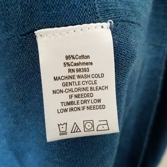 LOGO Lori Goldstein Cotton Cashmere V-neck Asymmetrical Sweater, 1X - Picture 5 of 9